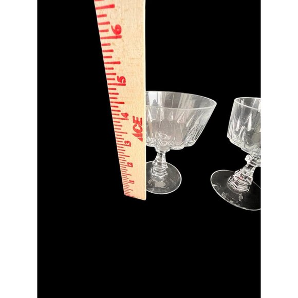 Set 2 Champagne Sherbet Glasses Louvre by Cristal D'Arques-Durand Crystal - Picture 5 of 6